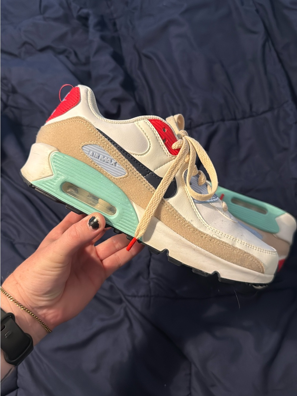 Nike Air Max Casual Sneaker - Cream, Beige & Aqua
